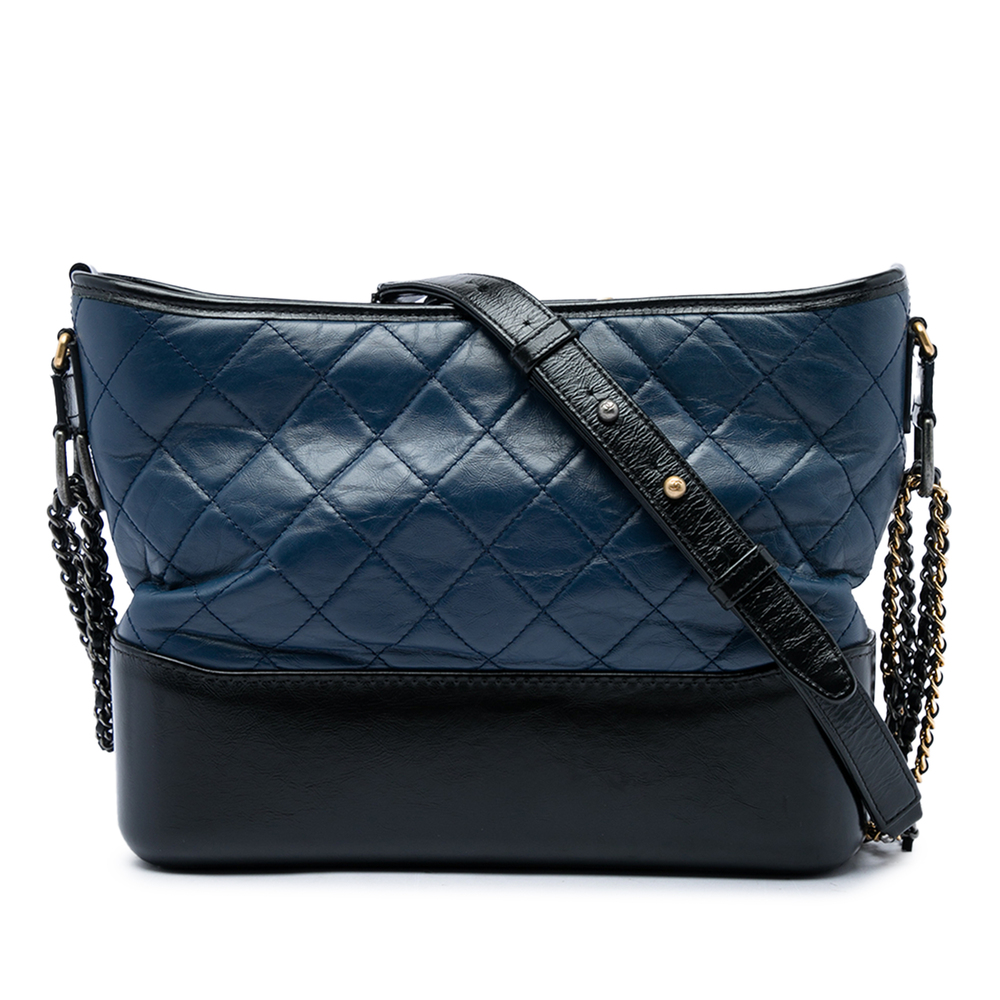 Pre-Loved Chanel Medium Bicolor Quilted Aged Calfskin Gabrielle Hobo